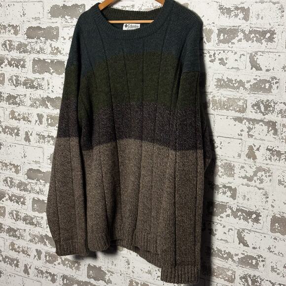 Vintage Columbia Wool Sweater Size Large Earth Tones Y2K Era - Picture 2 of 5